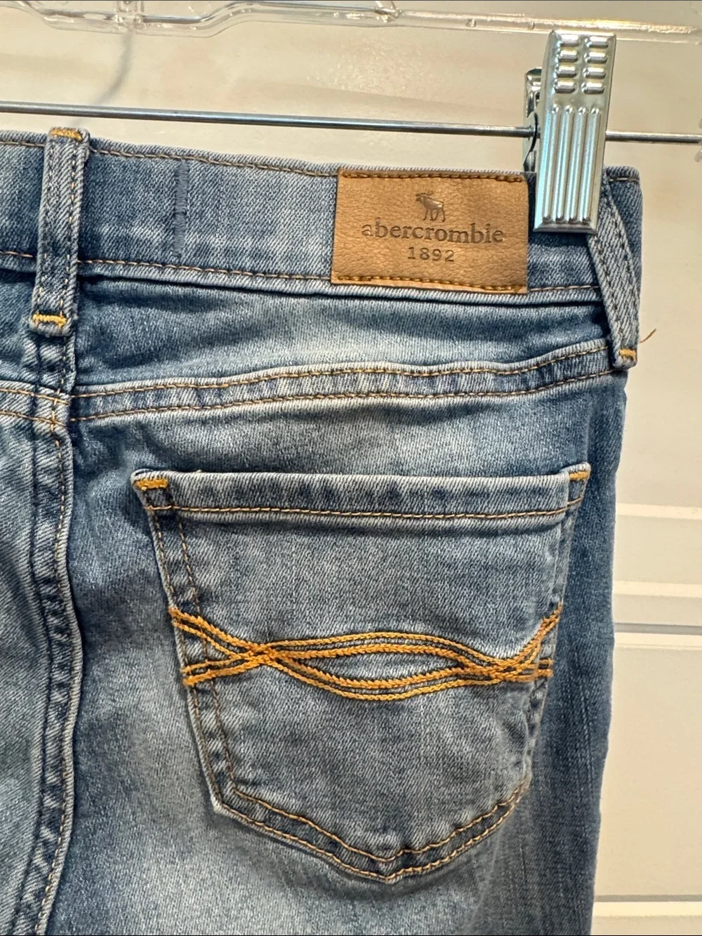 abercrombie kids slim  Blue Skinny Jeans with Back Pocket Stitching